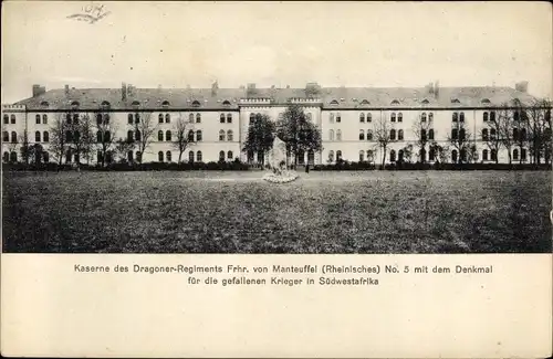 Ak Hofgeismar in Nordhessen, Kaserne des Dragoner Regiments Freiherr von Manteuffel No. 5