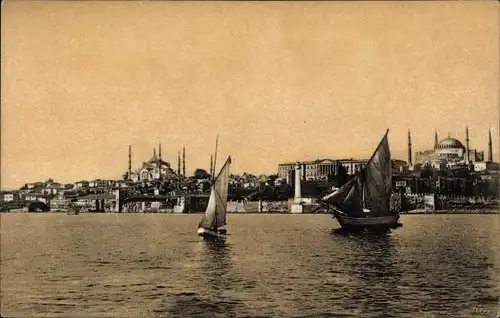 Ak Konstantinopel Istanbul Türkei, Mosquee du Sultan Ahmed et de Sainte Sophie