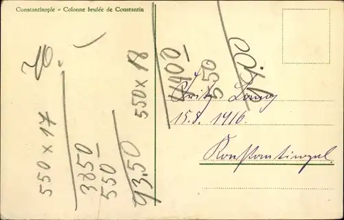 Ak Konstantinopel Istanbul Türkei, Colonne brulée de Constantin
