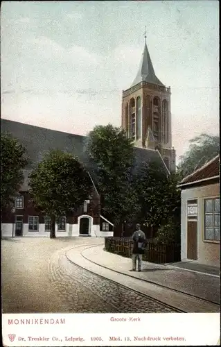 Ak Monnickendam Waterland Nordholland Niederlande, Groote Kerk