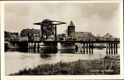 Ak Dalfsen Overijssel, Stadtpartie, Brücke, Fluss