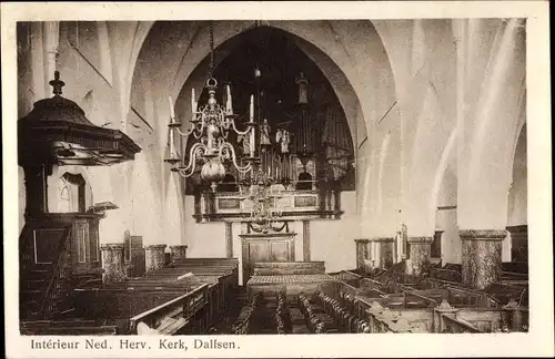 Ak Dalfsen Overijssel, Interieur Ned. Herv. Kerk