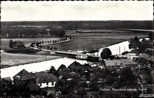 Ak Dalfsen Overijssel, Panorama aan de Vecht