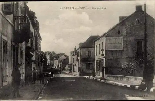 Ak Saint Germain des Fossés Allier, Grande Rue