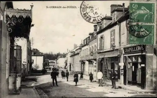 Ak Saint Germain des Fossés Allier, Grande Rue