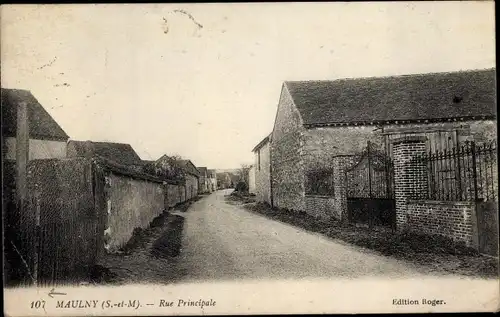 Ak Maulny Seine et Marne, Rue Principale