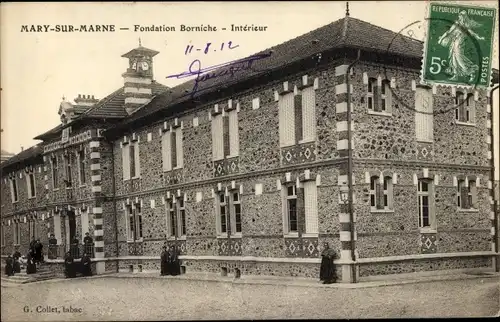 Ak Mary sur Marne Seine et Marne, Fondation Borniche, Interieur