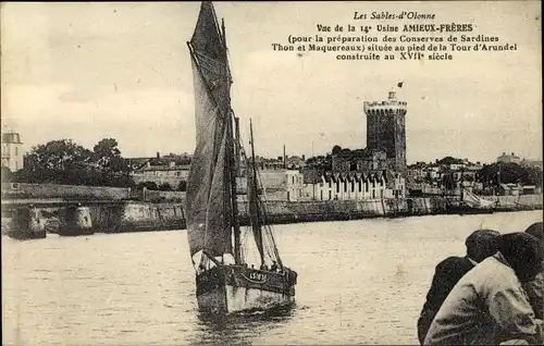 Ak Les Sables d'Olonne Vendée, Vue de la 14 Usine Amieux-Freres