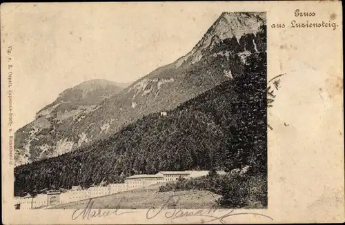 Ak Luziensteig Sankt Luzisteig Kanton Graubünden, Gebirge, Häuser