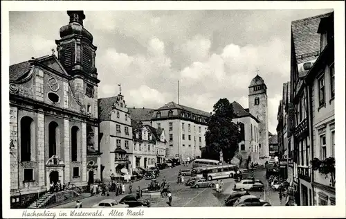 Ak Hachenburg im Westerwald, Alter Markt, Autos