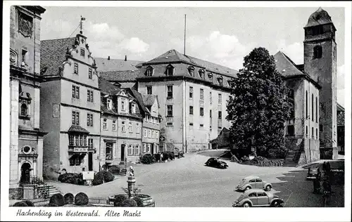 Ak Hachenburg im Westerwald, Alter Markt, Autos