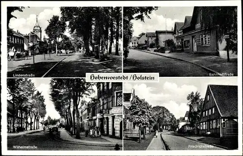 Ak Hohenwestedt in Holstein, Bahnhofstraße, Wilhelmstraße, Lindenstraße, Friedrichstraße