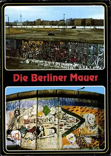 Ak Berlin Tiergarten, Berliner Mauer, Mauerkunst