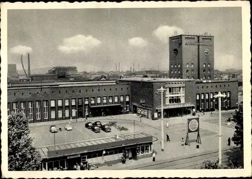 Ak Oberhausen am Rhein, Bahnhofsgebäude