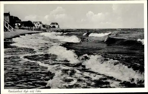 Ak Wyk auf Föhr Nordfriesland, Wellengang