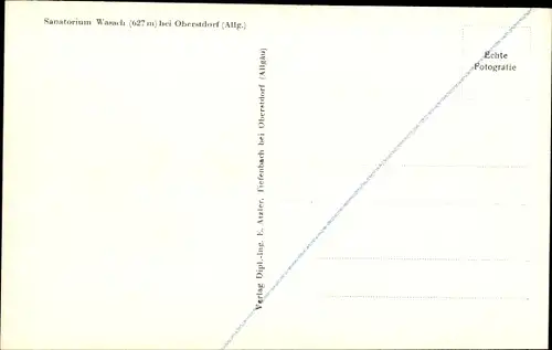 Ak Oberstdorf im Oberallgäu, Sanatorium Wasach, Blick auf den Ort