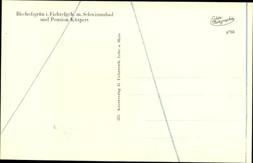 Ak Bischofsgrün im Fichtelgebirge, Teilansicht, Schwimmbad, Pension Küspert