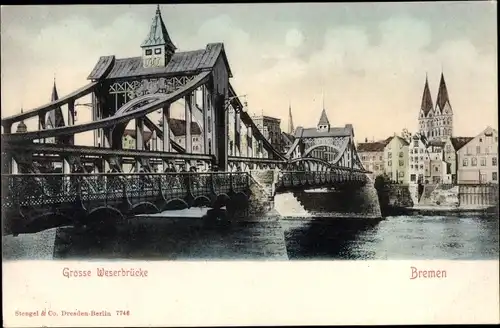 Ak Bremen, Große Weserbrücke