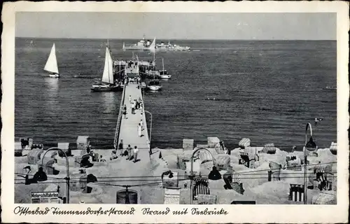 Ak Timmendorfer Strand in Holstein, Seebrücke, Strandleben