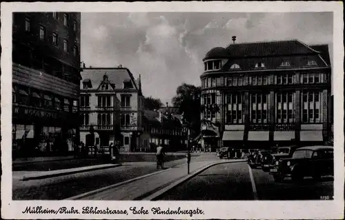 Ak Mülheim an der Ruhr, Schlossstraße Ecke Hindenburgstraße