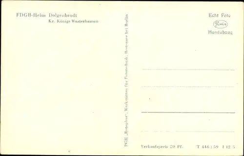 Ak Dolgenbrodt Heidesee in der Mark, FDGB Heim