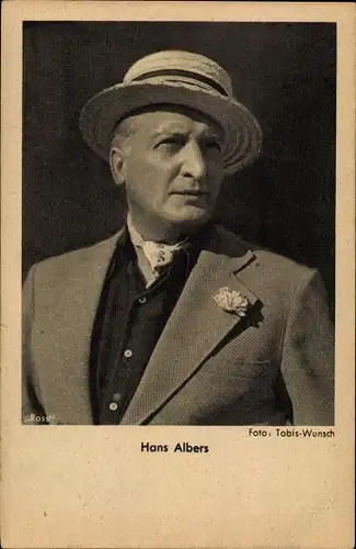Ak Schauspieler Hans Albers, Portrait, Hut