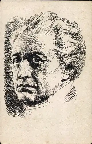 Künstler Ak Bauer, Karl, Schriftsteller Johann Wolfgang von Goethe, Portrait