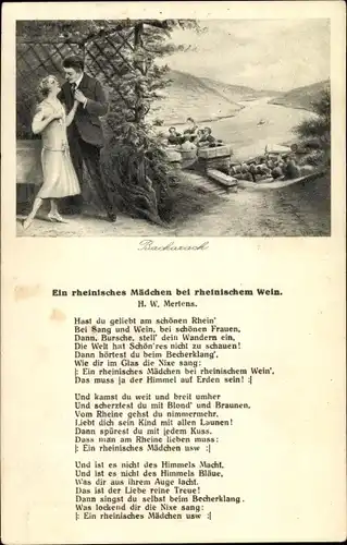 Lied Ak Bacharach, Ein rheinisches Mädchen bei rheinischem Wein, H. W. Mertens