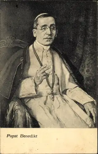 Künstler Ak Papst Benedikt XV., Giacomo della Chiesa, Portrait