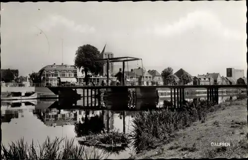 Ak Dalfsen Overijssel, Stadtpartie, Fluss, Brücke