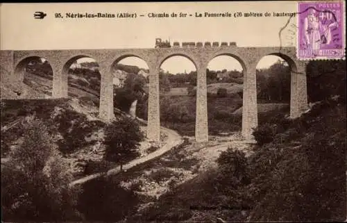 Ak Néris les Bains Allier, Chemin de Fer, La Passarelle