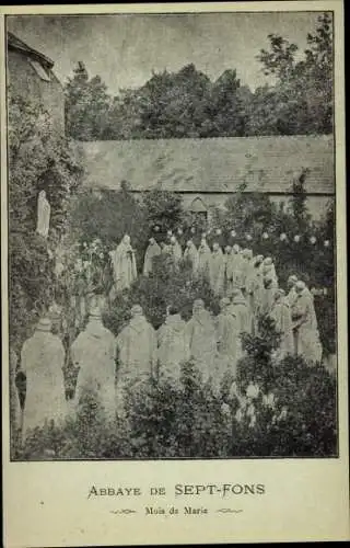 Ak Dompierre sur Besbre Allier, L'abbaye de Sept Fons, Mois de Marie