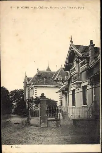 Ak Saint Yorre Allier, Au Chateau Robert, Une Allee du Parc