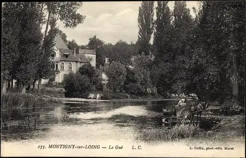 Ak Montigny sur Loing Seine et Marne, Le Gue