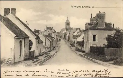 Ak Montigny Lencoup Seine et Marne, Grande Rue