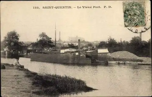 Ak Saint Quentin Aisne, Le Vieux Port