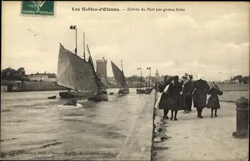Ak Sables d'Olonne Vendée, Entree du Port, Segelboote