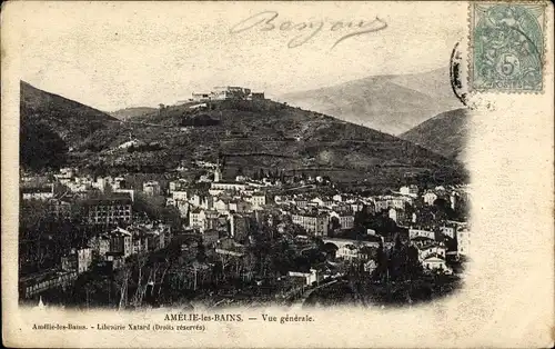 Ak Amelie les Bains Pyrénées Orientales, Gesamtansicht