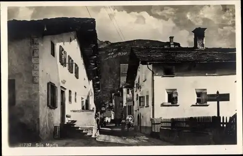 Ak Sils Maria Sils im Engadin Graubünden, Blick auf den Ort