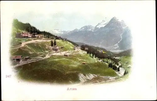 Ak Arosa Kanton Graubünden Schweiz, Ort mit Umgebung