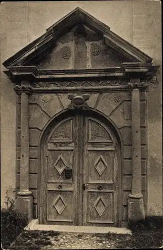 Ak Splügen Kt Graubünden Schweiz, Blick auf eine Tür, Portal