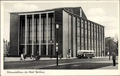 Ak Bochum im Ruhrgebiet, Partie am Schauspielhaus, Bus