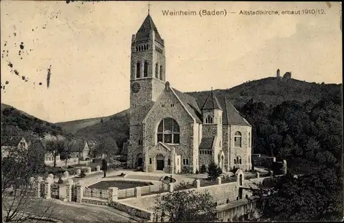 Ak Weinheim Baden, Altstadtkirche Erbaut 1910-1912