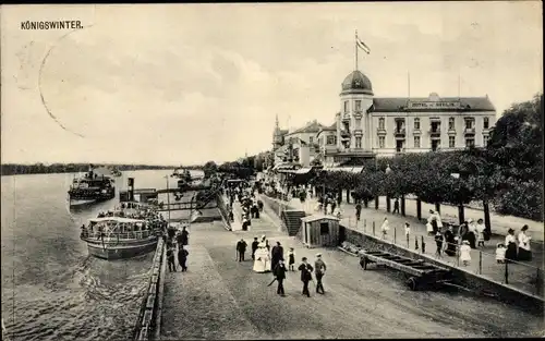Ak Königswinter am Rhein, Promenade, Anlegestelle