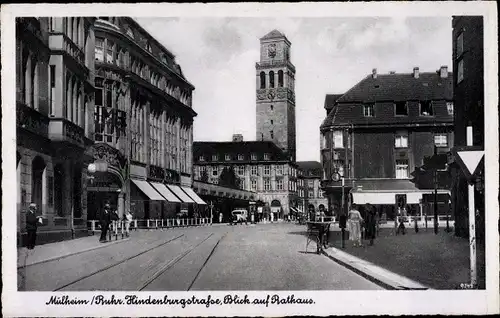 Ak Mülheim an der Ruhr, Hindenburgstraße, Rathaus