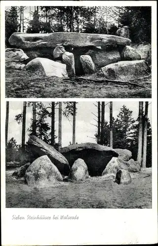 Ak Bergen in der Lüneburger Heide, Sieben Steinhäuser