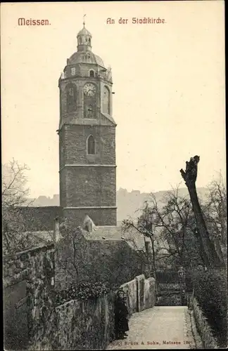 Ak Meißen an der Elbe, An der Stadtkirche