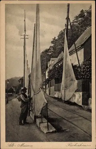 Ak Meißen an der Elbe, Fischerhäuser