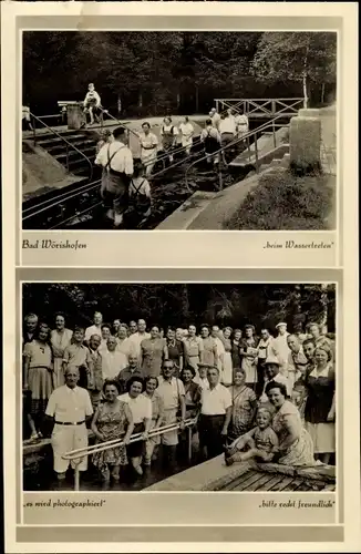 Ak Bad Wörishofen im Unterallgäu, Beim Wassertreten, Gruppenbild