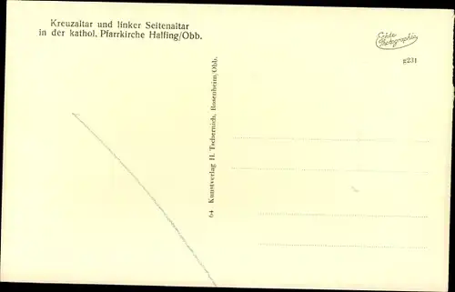 Ak Halfing Oberbayern, Kreuzaltar und linker Seitenaltar in der katholischen Pfarrkirche